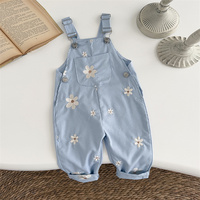 Barboteuse florale brodée de marque privée 1 pièce Vêtements d'été décontractés pour bébés débardeurs pour filles Combinaison pour bambins