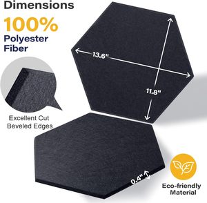 Panneau acoustique mural en polyester écologique absorbant, épaisseur 12 mm, NRC 0,8, moderne, pour l'insonorisation des auditoriums, bureaux, studios, cinémas - Product Image 4