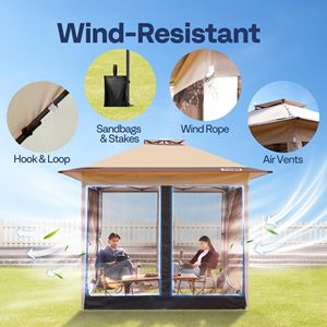 Dwoo al aire libre portátil 10x10 pies Pop up dosel sombrilla techo de doble capa plegable Gazebo tienda - Product Image 6