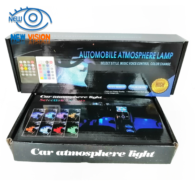 Universal Car Strip Light RGB Music Control Automotive  Foot Ambient Lamp Decorative Car Interior Foot Atmosphere Light