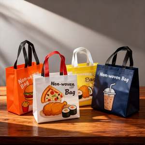 Bolsa Ecológica Multicolor con Estampados de Hamburguesas, Pizzas, Sushi y Pasteles, para Servicios de Comida para Llevar en Restaurantes, Envío Global - Product Image 1