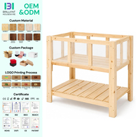 BH Outdoor Raised Garden Planter Elevated Wooden Planter Box Raised Garden Bed dengan Rak untuk Teras Balkon dan Halaman Belakang
