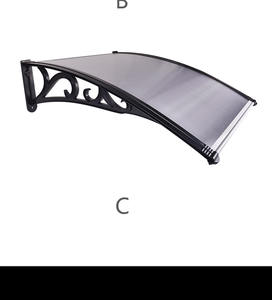 Auvent <span class=keywords><strong>de</strong></span> porte d'entrée avec toiture en polycarbonate eau pluie soleil porte <span class=keywords><strong>abri</strong></span> auvent ombre patio <span class=keywords><strong>jardin</strong></span> fenêtre meubles - Product Image 6
