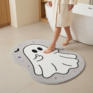 Tappeto Moderno di Halloween a Forma di Pipistrello Fantasma con Stampa Animale, in Poliestere, Realizzato a Macchina, in Finto Velluto, Insonorizzato, Antiscivolo, Medio - Product Image 3