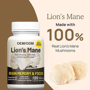 OEM Private Label Cérebro Memória & Foco Suplemento Juba de Leão Com Ginseng, Gotu Kola e <span class=keywords><strong>Bacopa</strong></span> <span class=keywords><strong>Monnieri</strong></span> Cápsulas - Product Image 4