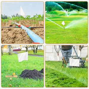Petits marqueurs de jardin blancs pour l'irrigation et <span class=keywords><strong>la</strong></span> topographie des pelouses, pour usage domestique et professionnel, drapeaux de jardin imprimés UV - Product Image 4
