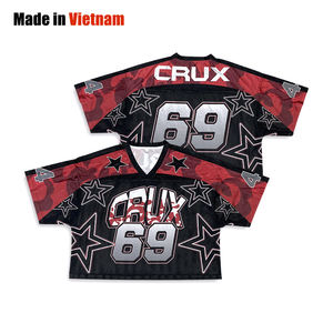 Camiseta de fútbol de Club al por mayor diseño de malla personalizado camiseta de fútbol americano retro callejero - Product Image 1