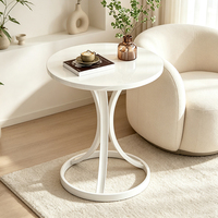 Table d'appoint ronde moderne avec structure en métal pour le coin du canapé du salon
