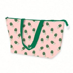 Custom Printed Waterproof Foldable Cute Fresh Patterned Polyester Tote Beach Bags Summer Autumn Spring Beach Outings Bulk Order - Product Image 1