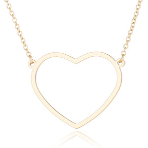 Collar con Colgante <span class=keywords><strong>de</strong></span> Corazón <span class=keywords><strong>de</strong></span> Durazno Geométrico Simple <span class=keywords><strong>de</strong></span> Acero Inoxidable, Joyería Personalizada con Colgante <span class=keywords><strong>de</strong></span> Corazón Hueco - Product Image 2