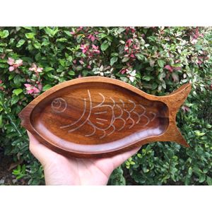 Assiette en bois en forme de poisson, en bois d'acacia, design cartoon, pour fêtes et hôtels - Product Image 2