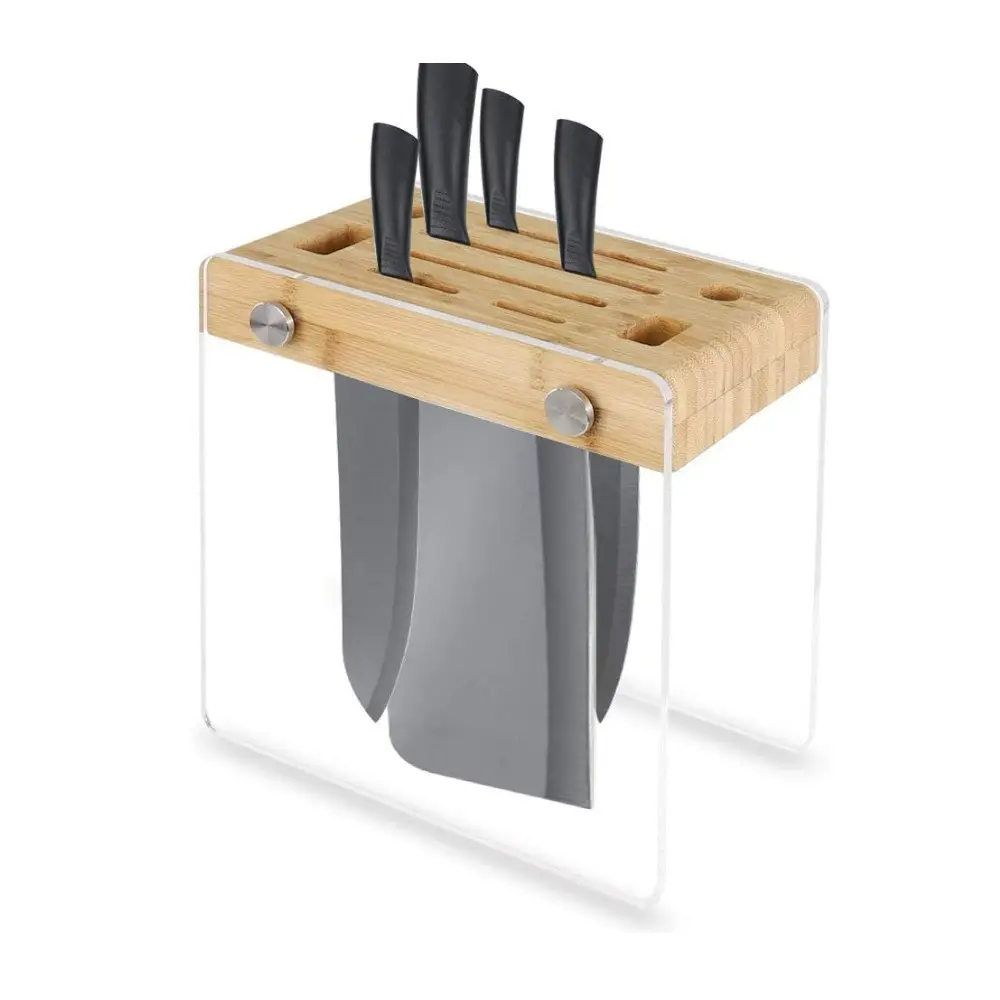 JAYI – porte-couteau en acrylique transparent personnalisé à 9 fentes pour la cuisine