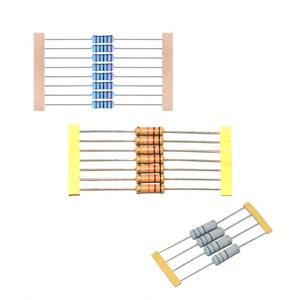 금속 탄소 필름 저항기 1/8W 1/4W 1/2W 1W 2W 3W 5W 0.01-10M 옴 색상 코드 와이어 상처 산화물 비록 구멍 저항기 1K 10K 100K - Product Image 1