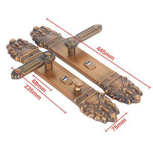 Tùy chỉnh thực hiện phong cách Châu Âu Retro Ổ khóa cửa trang trí Brass Antique Front đen tay nắm cửa - Product Image 2