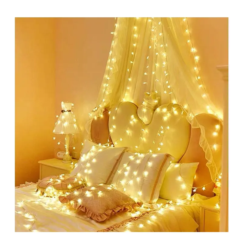 Venta al por mayor de luces decorativas para habitación de estrellas de interior IP20 luces LED de Navidad para la temporada navideña