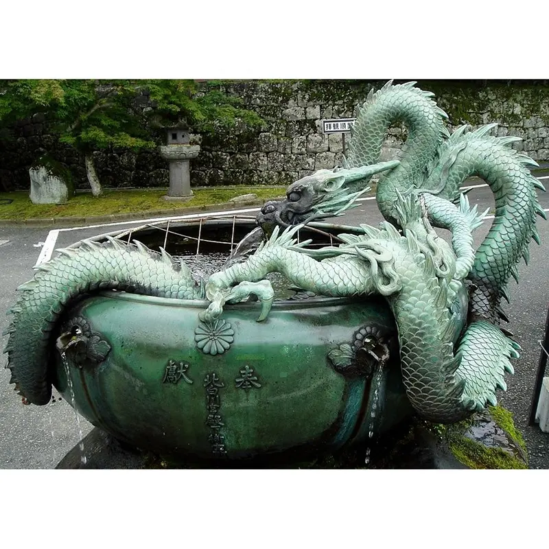 Chinese Hot Product Groot Formaat Nieuwe Ontwerp Moderne Brons Casting Dragon Fontein Sculptuur