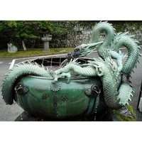 Sculpture de fontaine de dragon en bronze, grande taille, nouveau design moderne, accessoire chinois chaud,