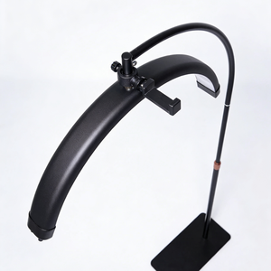 Lampe de sol demi-lune professionnelle à LED dimmable avec support pour téléphone pour salon de beauté et éclairage de diffusion en direct - Product Image 4