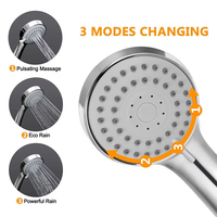 Pommeau de douche à pluie haute pression à 3 fonctions pour salles de bain, accessoire de robinet à main