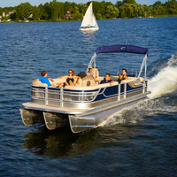 Barge à ponton de luxe en aluminium 2025, idéale pour les pêches, les croisières et les fêtes en famille, à vendre