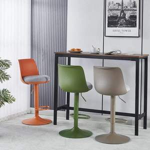 Tabouret de bar pivotant moderne et réglable, avec coque en plastique et coussin en tissu épais, idéal pour la cuisine et la salle à manger - Product Image 6