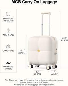 מזוודת ילדים קשיחה 15 אינץ' למכירה חמה של יצרן ציוד מקורי (OEM) עם ידית טרולי רחבה וגלגלי ספינר שקטים - Product Image 4