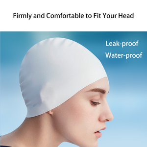 Bonnet de bain en silicone antidérapant avec logo personnalisé imprimé pour enfants Chapeaux de natation sans couture pour adultes - Product Image 4