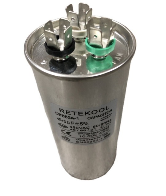 Best Export Quality Aluminium Shell CBB65 35+5uf Capacitor for Air Conditioner Motor Running and Starting Capacitor
