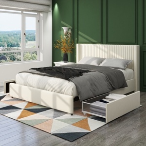 New Modern <b>Convertible</b> Queen Size Bedroom Furniture Set with Wooden <b>Bed</b> Armoire & Custom Wardrobe-Eco-Friendly Adjustable Design - Product Image 4