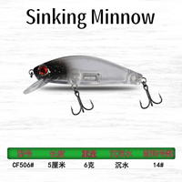 Umpan Pancing Buatan Baru 50mm 6g Sinking Minnow Mini Hard Lure Wobblers Crankbait Umpan Trout untuk Memancing di Sungai