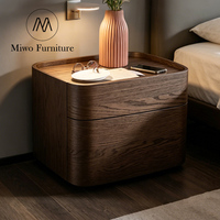 Table de Chevet Pliante Moderne en Noyer Nordique, Meuble Japonais pour Hôtel, Appartement, Chambre à Coucher, avec Plateau en Marbre
