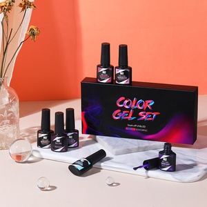 Nee Jolie Cross-Border nueva venta al por mayor 6-Color Nail Gel Set UV fototerapia Gel Base Coat Top Coat Nail Paint Box Set de larga duración - Product Image 3