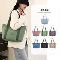 Sac de voyage unisexe en nylon uni avec fermeture éclair, grand sac de sport polyvalent léger avec poignée supérieure, idéal pour la gym, le travail et les déplacements