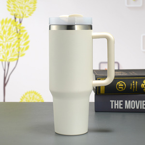 Tasse à café personnalisée en acier inoxydable isotherme avec pailles, gourde isotherme portable - Product Image 6