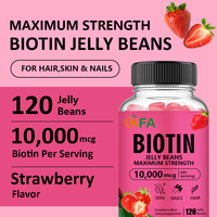 Gummies à la biotine à haute puissance 100 % naturelles pour la beauté et le métabolisme, saveur fraise, 10000 mcg, complément alimentaire pour adultes