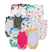 Combinaison bébé en coton tricoté sans manches, personnalisable avec motifs et textes, fabrication OEM ODM, stock disponible, pour nouveau-nés