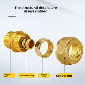 Chất Lượng Cao Brass Gas Đẩy Xoay Nửa Công Đoàn Ống Phù Hợp 10Mm Nam Bsp Chủ Đề Giả Mạo Chất Lỏng Dầu Nước Phụ Kiện Đường Ống - Product Image 3