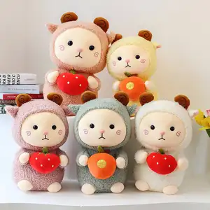 Kawaii soft animal dolls strawberry plush stuffed sheep toys little lamb