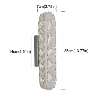 Lampu dinding, cahaya braket pencahayaan kamar tidur latar belakang LED kristal Modern mewah Eropa - Product Image 3