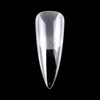 240 Pièces C05 Ongles Longs Pointus Couverture Complète Goutte d'Eau Amande Ultra-Fins Pliables Sans Trace Semi-Mat Acrylique Transparent Pointes Longues
