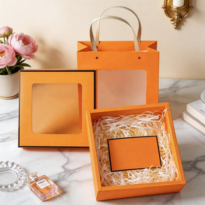 <span class=keywords><strong>Caja</strong></span> de Regalo Cuadrada de Cartón Reciclable con Ventana y Hermoso Diseño Transparente Plegable, Regalo para el Día de San Valentín - Personalizable - Product Image 1