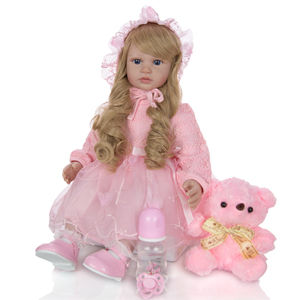 Poupée <span class=keywords><strong>reborn</strong></span> réaliste <span class=keywords><strong>60cm</strong></span> avec robe rose Look Like Real <span class=keywords><strong>reborn</strong></span> baby Baby <span class=keywords><strong>Reborn</strong></span> Doll Kits - Product Image 3