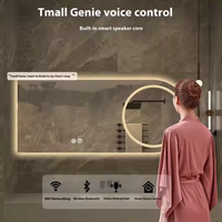 Anti kabut/pemutar musik/Sensor inframerah tanpa SENTUH cermin pintar Led dinding dipasang Hotel kamar mandi layar sentuh cermin pintar