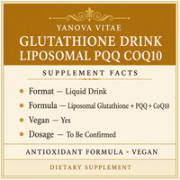 Boisson au Glutathion Végétalienne Sans OGM en Promotion avec PQQ et CoQ10 à Libération Liposomale – Complément Alimentaire