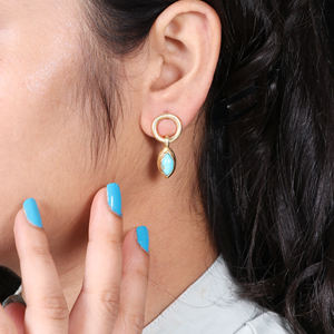 Venta de Navidad Pendientes de gota de turquesa Joyería de oreja de moda para Europa y los Estados Unidos - Product Image 3