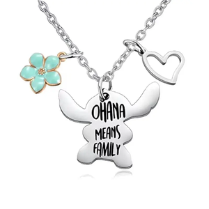 <span class=keywords><strong>Ohana</strong></span> significa collar familiar Stitch llavero joyería regalos - Product Image 3