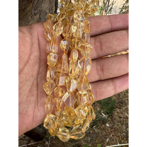 A A A+ citrine Faceted Nugget <b>Beads</b> 8’ - Product Image 1