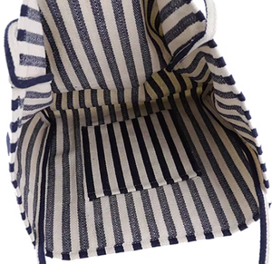 Large Capacity <strong>Navy</strong> Blue and White Striped Canvas Tote Shopping <strong>Bag</strong> with Handles Custom Logo Shoulder <strong>Navy</strong> Stripe <strong>Bag</strong> for Travel - Product Image 2