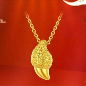 Xinfly Gold 999 - Colgante de Oro Puro 3D con Forma de Diente de Tigre Pequeño y Bonito para Collar - Product Image 2