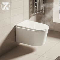 WC intelligent mural en céramique de conception moderne américaine et européenne 110V, avec siège chauffant et siphon en P
